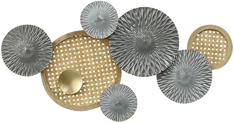 Modern Interconnected Ring Metal Wall Art 35x19