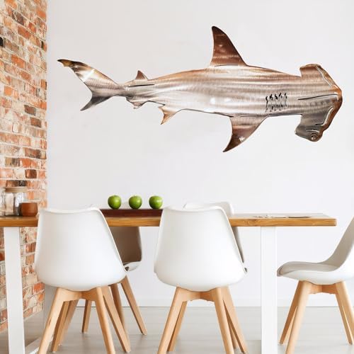 CATPAN Shark Wall Decor 50cm Stainless Steel Art