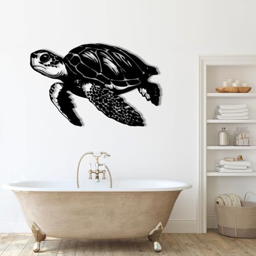 Metal Sea Turtle Wall Art Decor Modern Ocean Sculpture for Home
