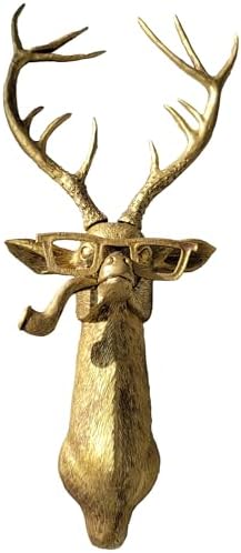 Artocery Resin Animal Heads Wall Decor - 148 Inch Golden Finish