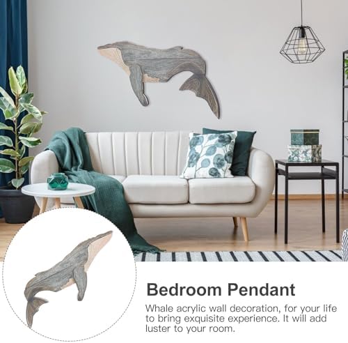Rustic Acrylic Whale Wall Art Decor