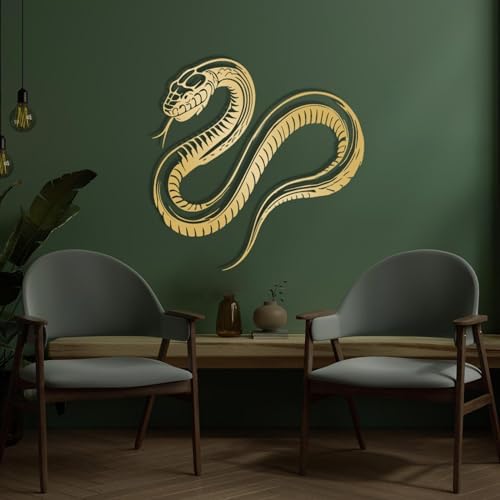 Giant Snake Metal Wall Decor 24 x24 Gold Wall Art
