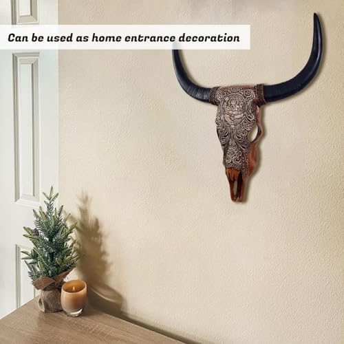 Cow Skull Wall Decor with Ganesha Design