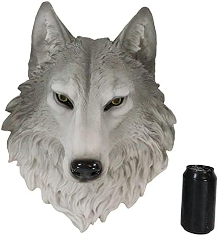 Large Gray Timber Wolf Wall Decor Sculpture 165 Inch