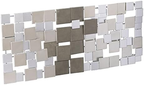 SEI Furniture Wavson Wall Sculpture Geometric Design Unique Wall Art Silver 47 x 225