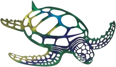 WorldBazzar Abstract Modern Ocean Turtle Metal Wall Art Sculpture
