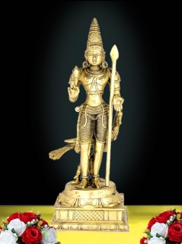 Lord Murugan Brass Statue 1575 Inch for Home Temple