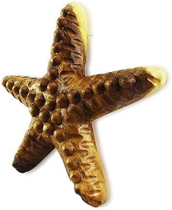 RoRo Handcarved Wooden Starfish Wall Hanging 12 Inch Natural Brown