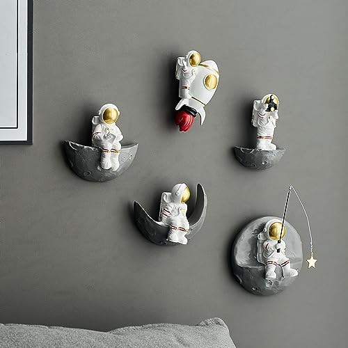 Astronaut 3D Wall Art Set of 5 Space Decor Sculptures