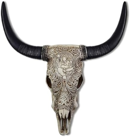 Cow Skull Wall Decor Faux Taxidermy Head Rustic Farmhouse Sculpture