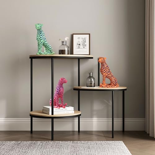 Quoowiit Leopard Sculpture Home Decor Statue