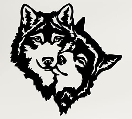 DEKADRON Metal Wall Art - Wolves Silhouette Decor