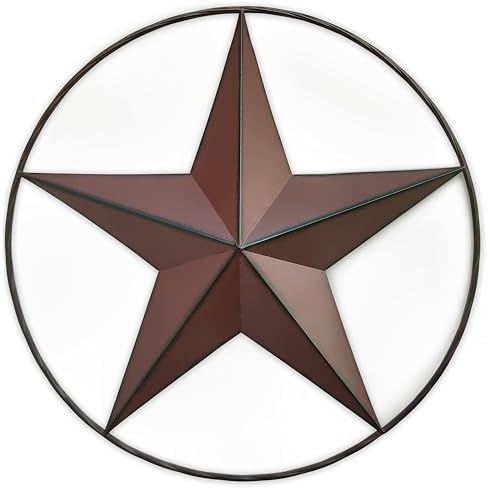 JoyEvy 21 Inch Red Barn Star Wall Decor