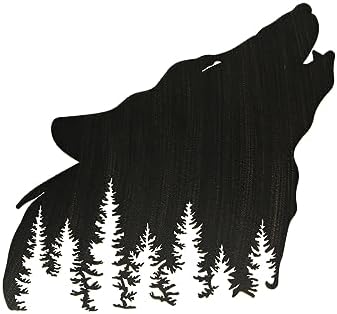 Matte Black Wolf Silhouette Wall Sculpture - 17 Inch Focal Point