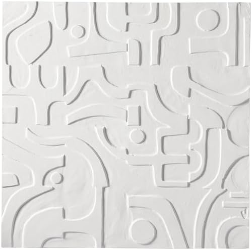 CosmoLiving by Cosmopolitan White Geometric Wall Sculpture 32x2x32