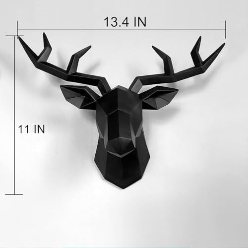 XYQXYQ Geometric Deer Head Wall Sculpture - Modern Resin Decor