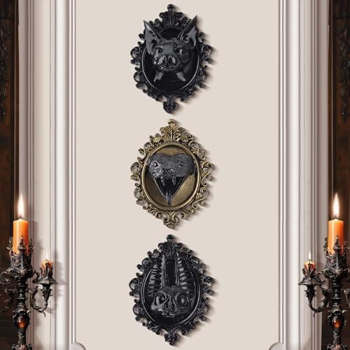 Gothic Animal Head Wall Sculpture Snake Decor
