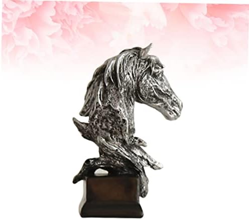 VICASKY Mini Horse Head Silver Decorative Figurine