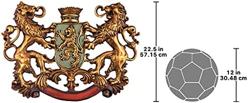 Design Toscano Heraldic Royal Lions Coat of Arms Wall Sculpture 30 Inch