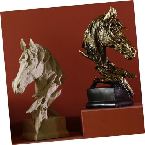 VICASKY Mini Horse Head Silver Decorative Figurine