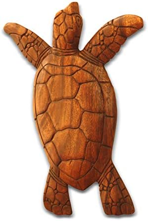 G6 Collection 12 Inch Wooden Wall Turtle Sculpture