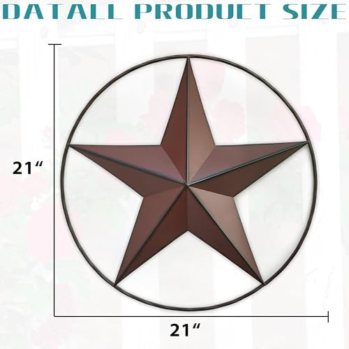 JoyEvy 21 Inch Red Barn Star Wall Decor