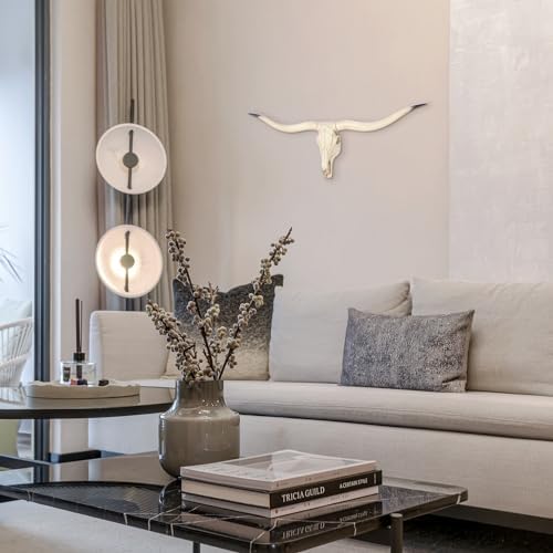 ZHANYUN Long Horn Cow Skull Wall Decor Beige