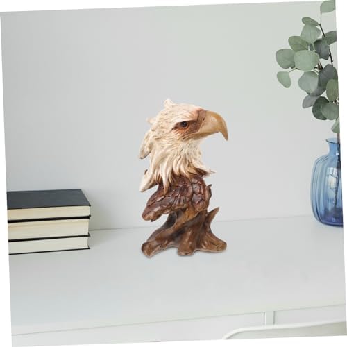 Vintage Eagle Head Sculpture Realistic Eagle Figurine for Office Desk Decor