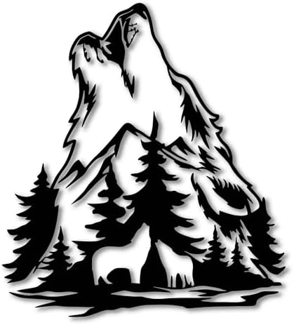 Xedatric Wolf Wall Art - 122x11 Black Metal Sculpture