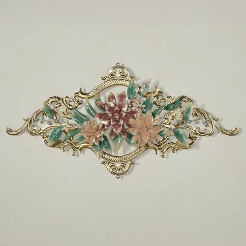 Abylissa Floral Metal Wall Art Shimmering Gold Leaf Detailing Pastel-Hued Alcohol Ink Finish