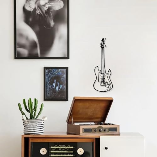 Elegant Guitar Wall Art Metal Decor for Home Office