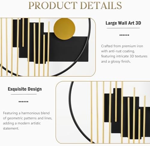 HYVAKUPPA 3D Metal Wall Decor Modern Art