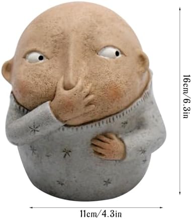 Funny Boy Nose Plugging Resin Sculpture 63 Inch Bathroom Decor