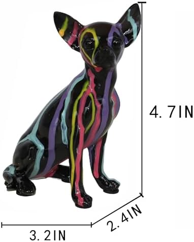 Fluid Chihuahua Statue Creative Colorful Puppy Home Decor