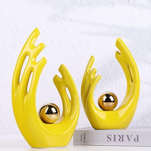 Yellow Gold 95 Inch Abstract Art Sculpture Statue