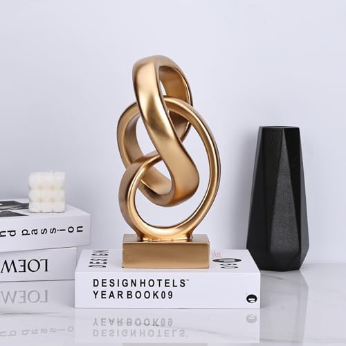 DOVDOV Abstract Gold Knot Statue for Modern Home Decor