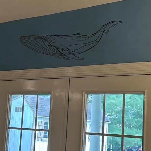 Blue Whale Metal Wall Decor 24x8 Inch