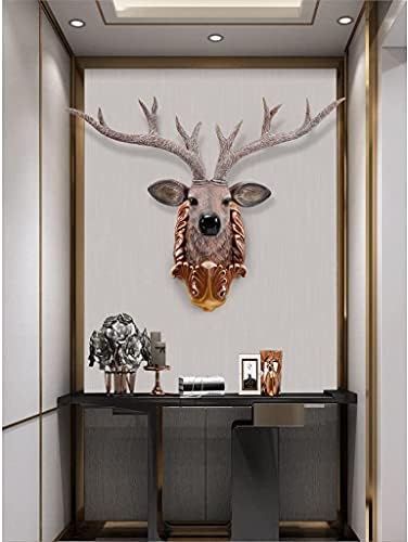 REMYS Wall Art Statue Animal Head Resin Decor Brown