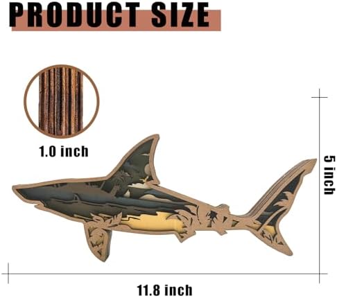 Laozai Wooden Forest Animals Shark Cabin Wall Decor