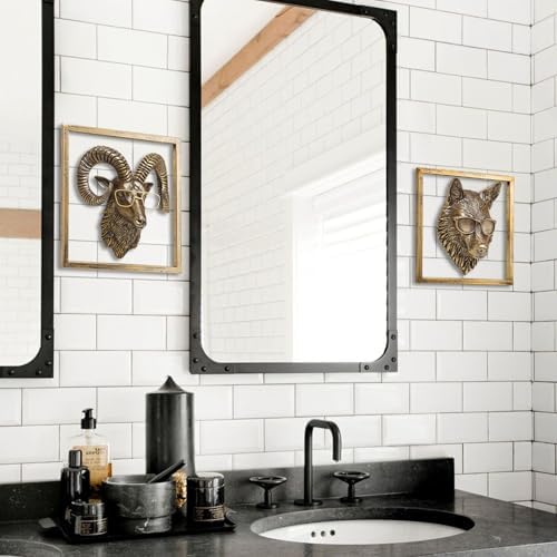 JJALIGHTS Animal Heads Wall Decor Resin Sculptures