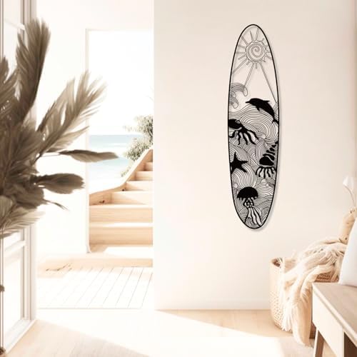 Yemwot Metal Wall Decor - 9x35 White Wall Sculpture