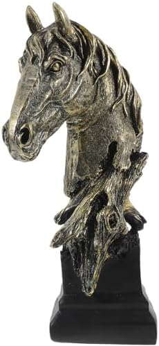 LUOZZY Retro Horse Head Figurine Realistic Statue for Home Office Decor