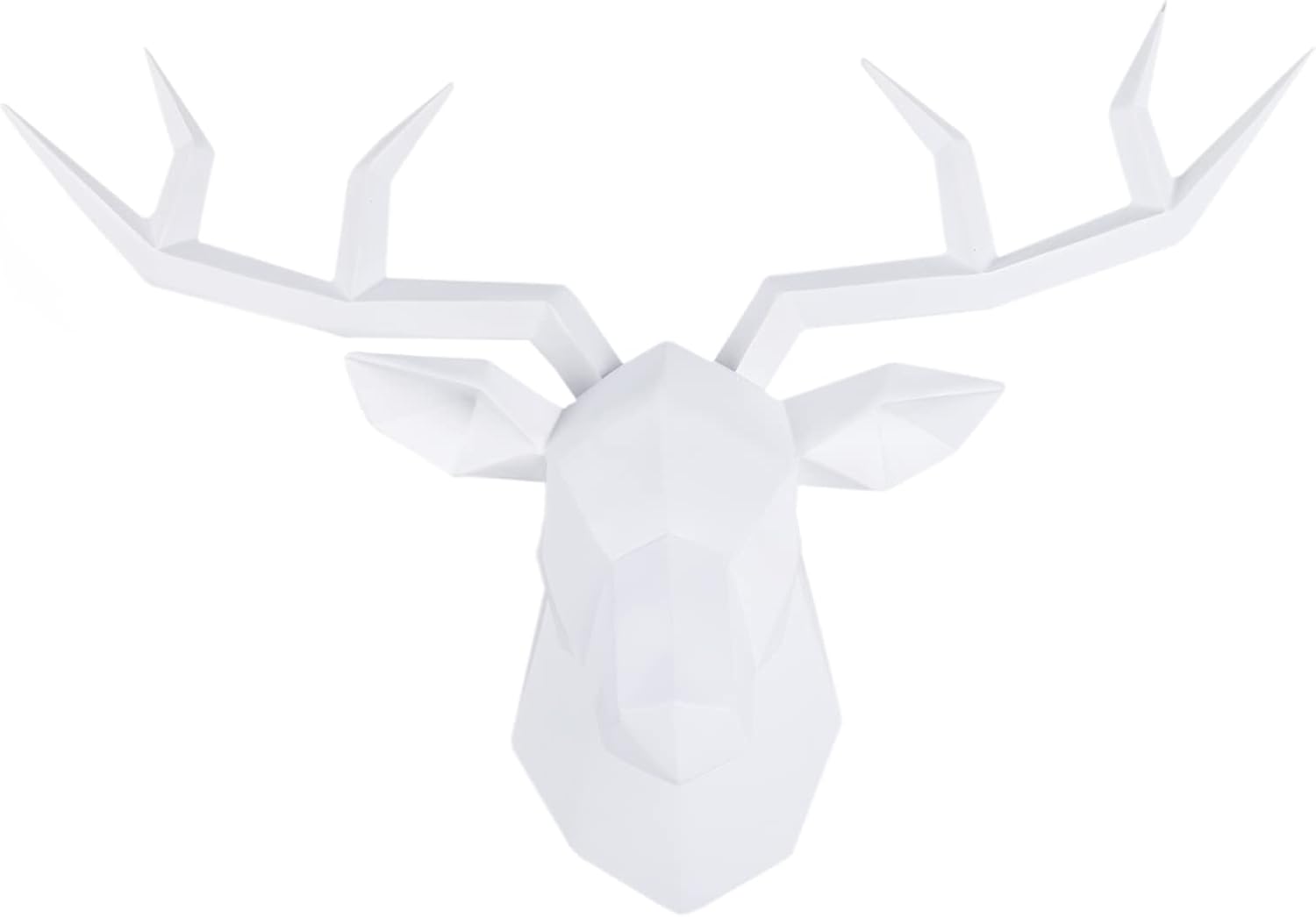 Solid Color 3D Deer Head Wall Decor for Home Office Bar Resin Animal Sculpture
