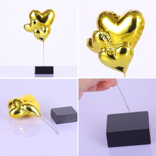 Suruim Gold Resin Balloon Heart Statue