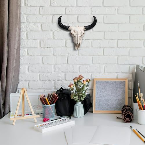 SEWACC Skull Wall Decor Long Horn Cow Skull Wall Hanging Ornament for Home