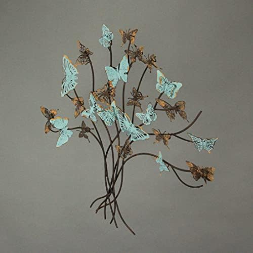 Zeckos 20-Inch Metal Butterfly Wall Sculpture