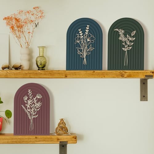 Heiple 3D Boho Floral Wall Decor Set Of 3