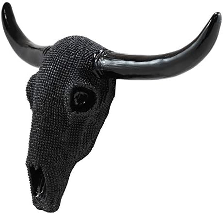 Ebros Gift Bejeweled Longhorn Cow Skull Wall Decor