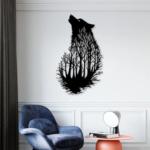 Huefoam Wolf Metal Wall Art Sculpture