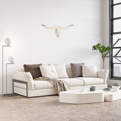 ZHANYUN Long Horn Cow Skull Wall Decor Beige